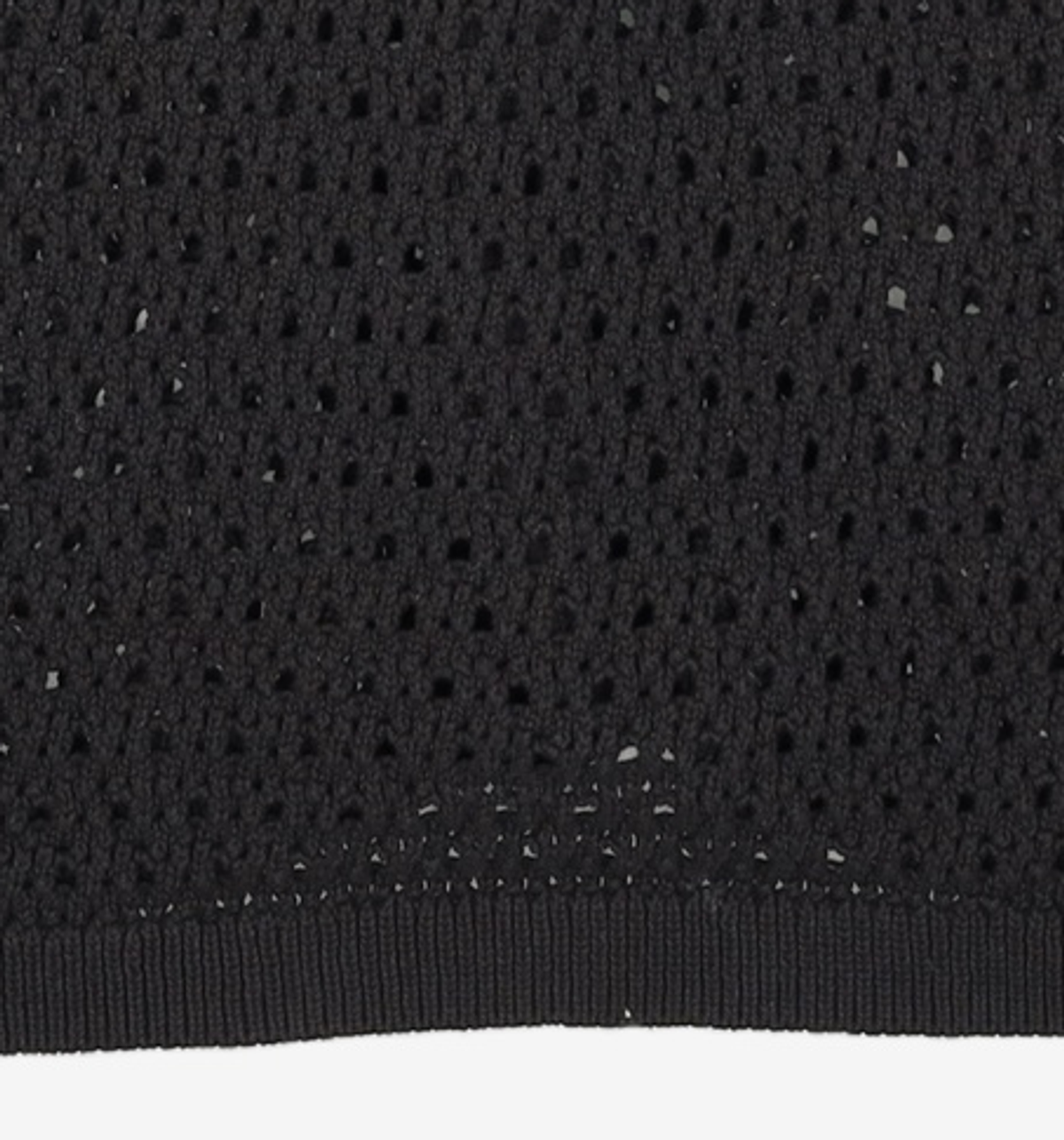 메종미네드(MAISON MINED) PUNCHING KNIT HALF CARDIGAN BLACK 2XL