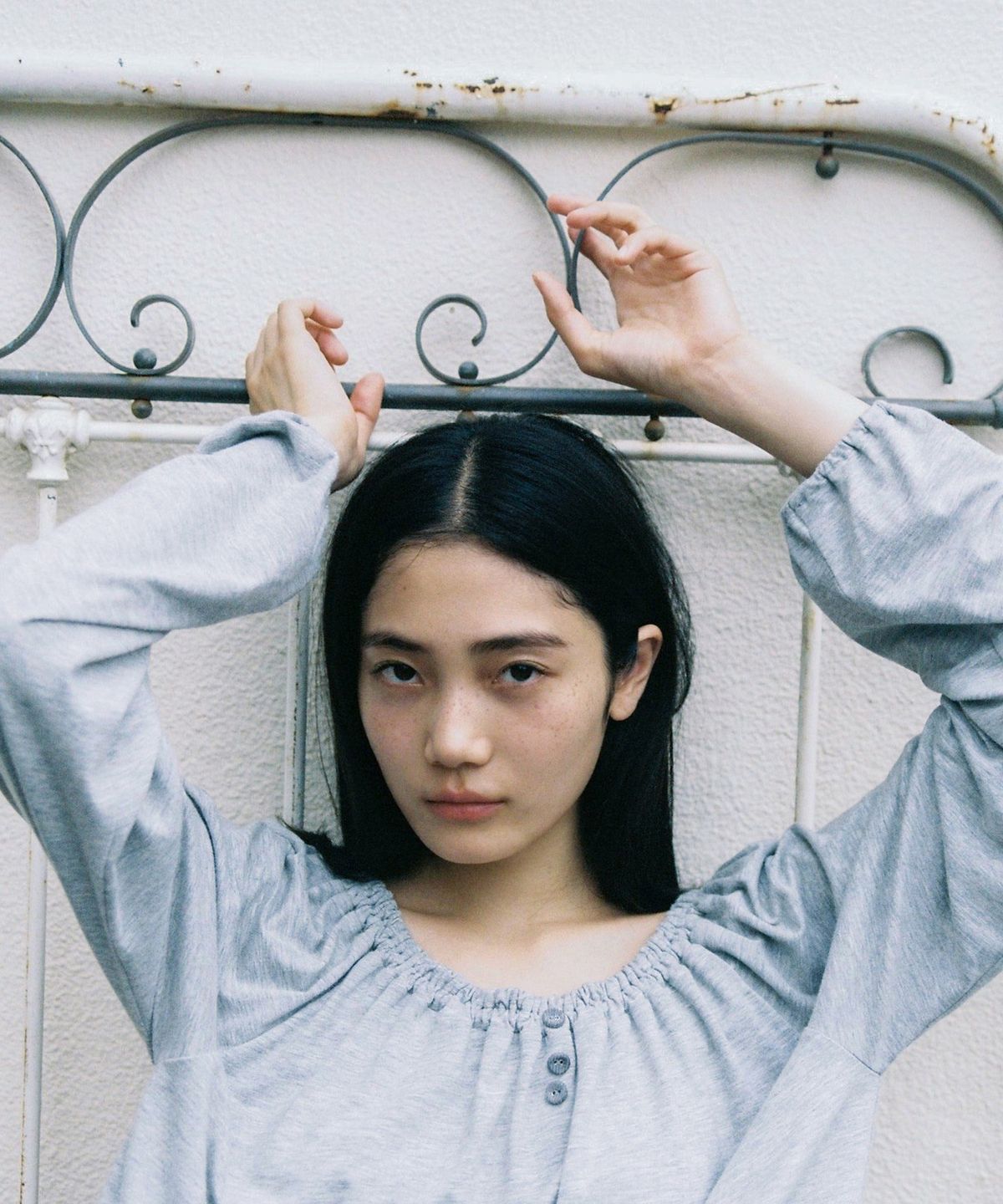 오헤시오(OHESHIO) STRING BOAT NECK JERSEY BLOUSE, WHITE