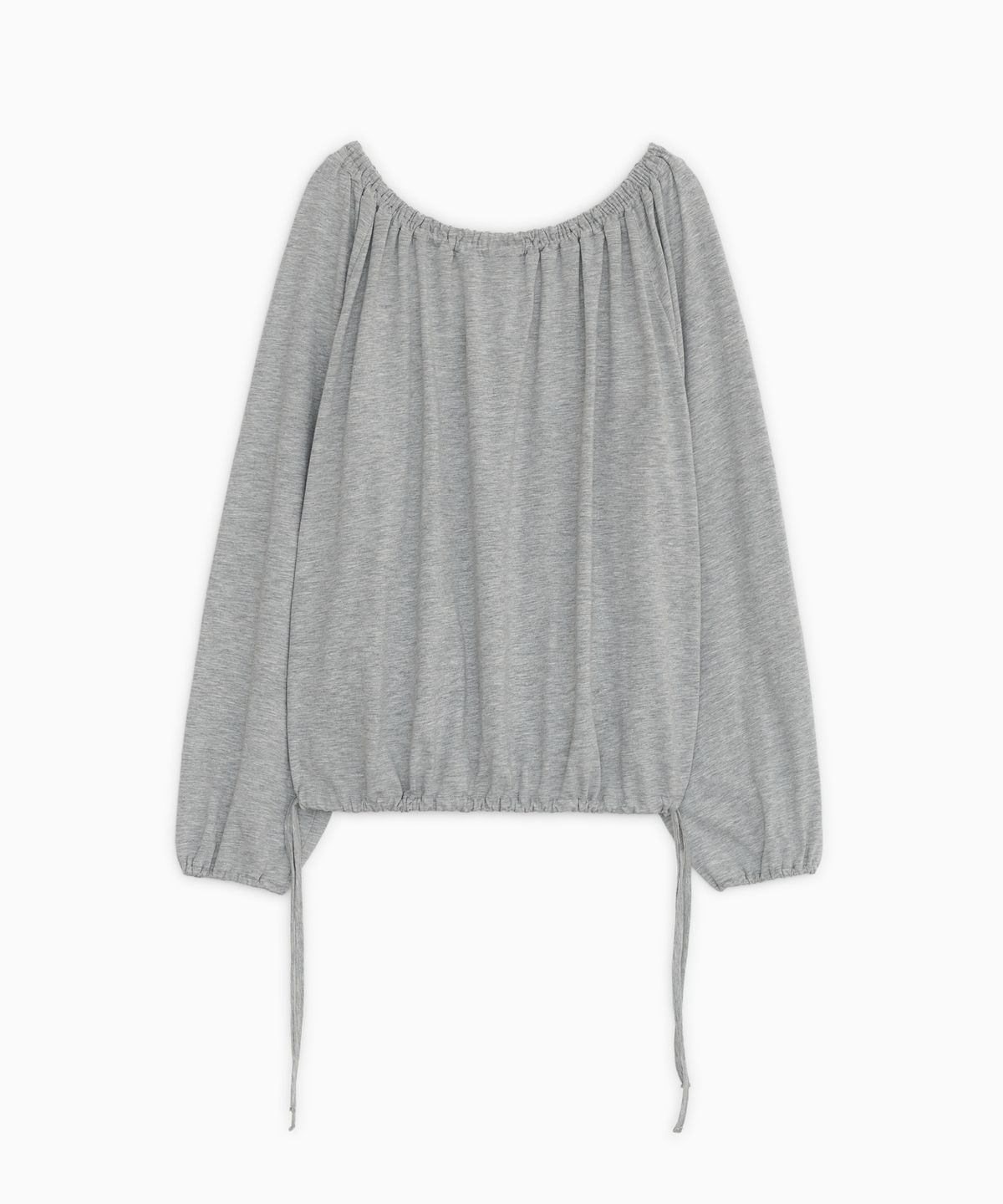 오헤시오(OHESHIO) STRING BOAT NECK JERSEY BLOUSE, GRAY
