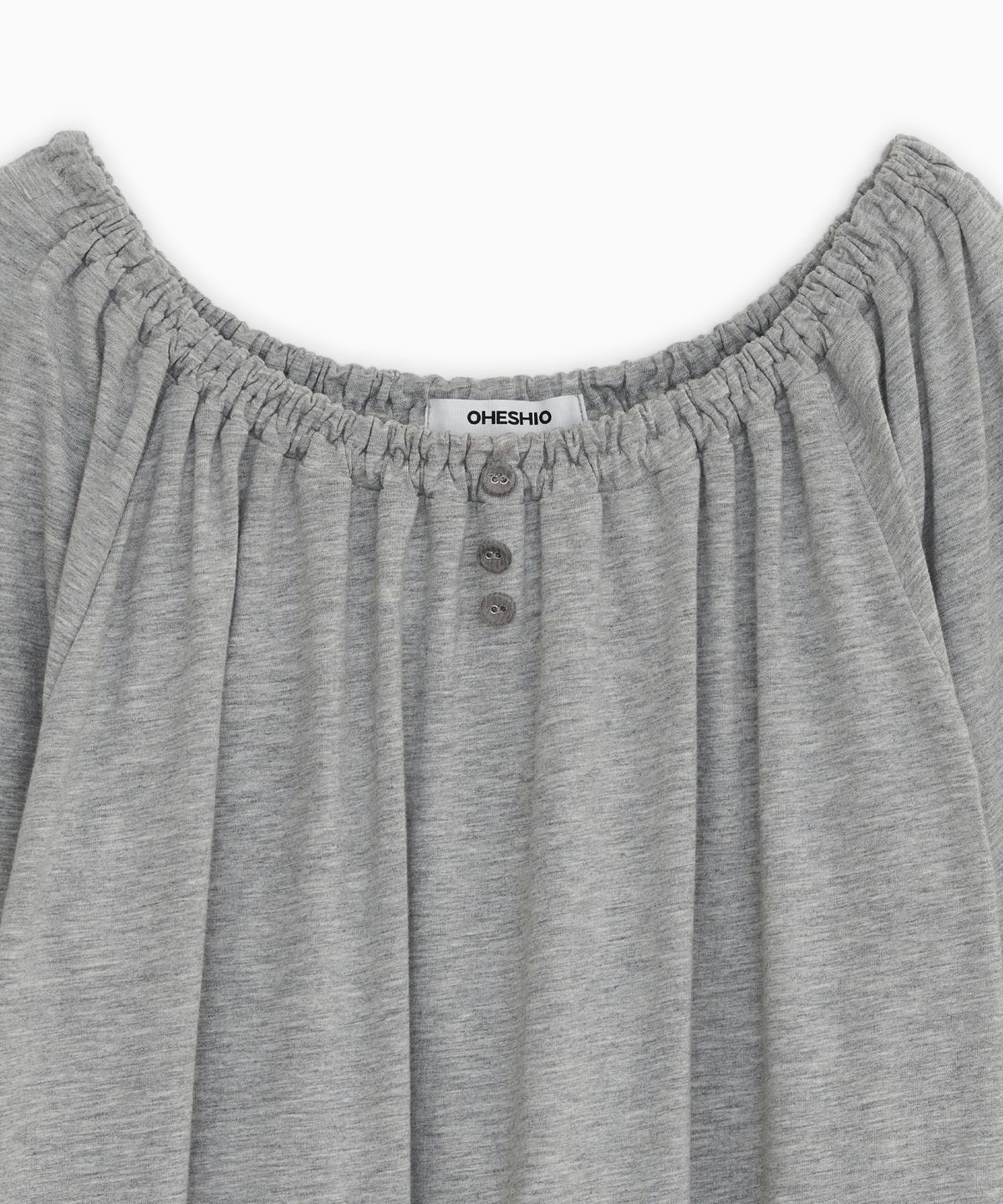 오헤시오(OHESHIO) STRING BOAT NECK JERSEY BLOUSE, GRAY