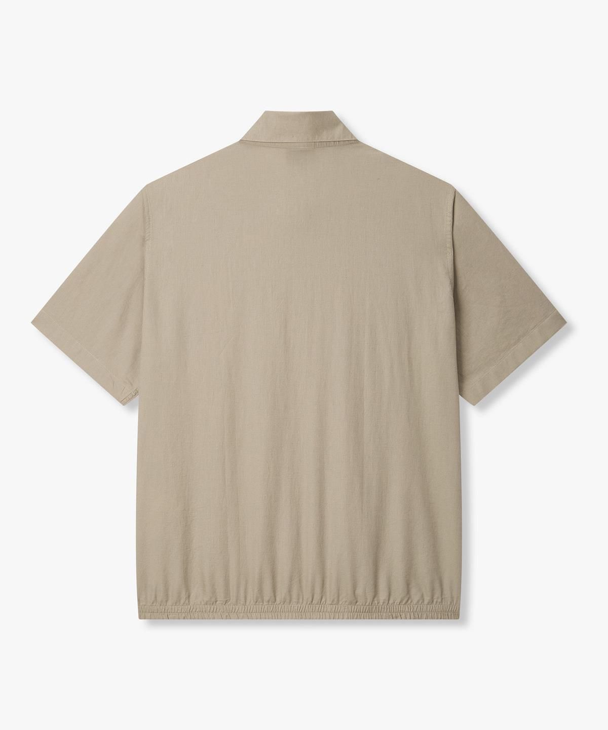 아르마니 익스체인지(ARMANI EXCHANGE) 남성 린넨 블렌드 밴딩 헴 디테일 셔츠 _베이지_A416120011