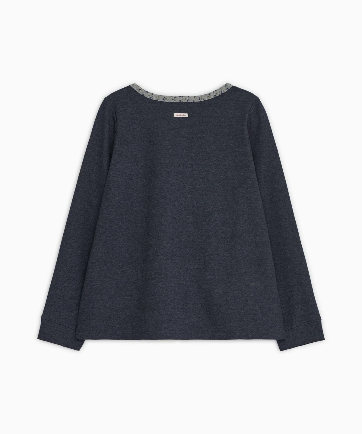 오헤시오(OHESHIO) FLORAL WOVEN PANEL LONG SLEEVE, NAVY