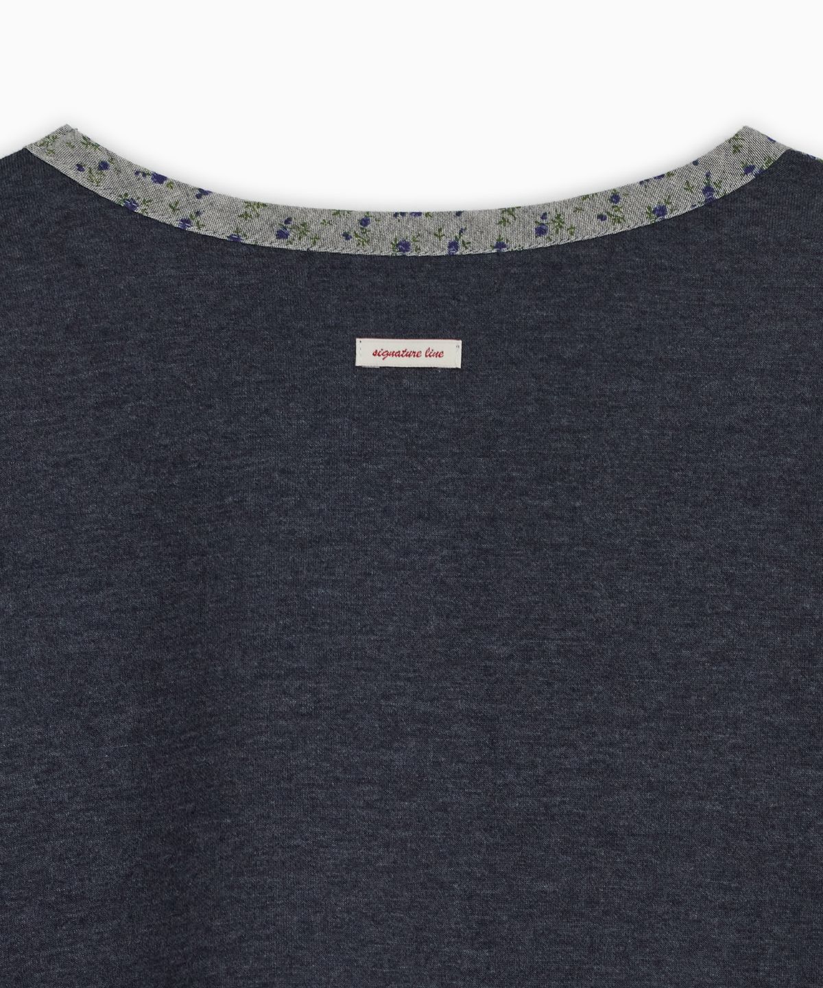 오헤시오(OHESHIO) FLORAL WOVEN PANEL LONG SLEEVE, NAVY
