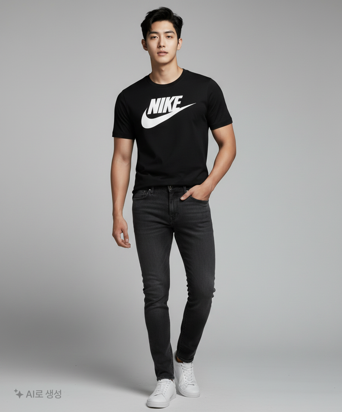 나이키(NIKE) 스포츠웨어 티셔츠 M - 블랙:화이트 / AR5005-010 XXL
