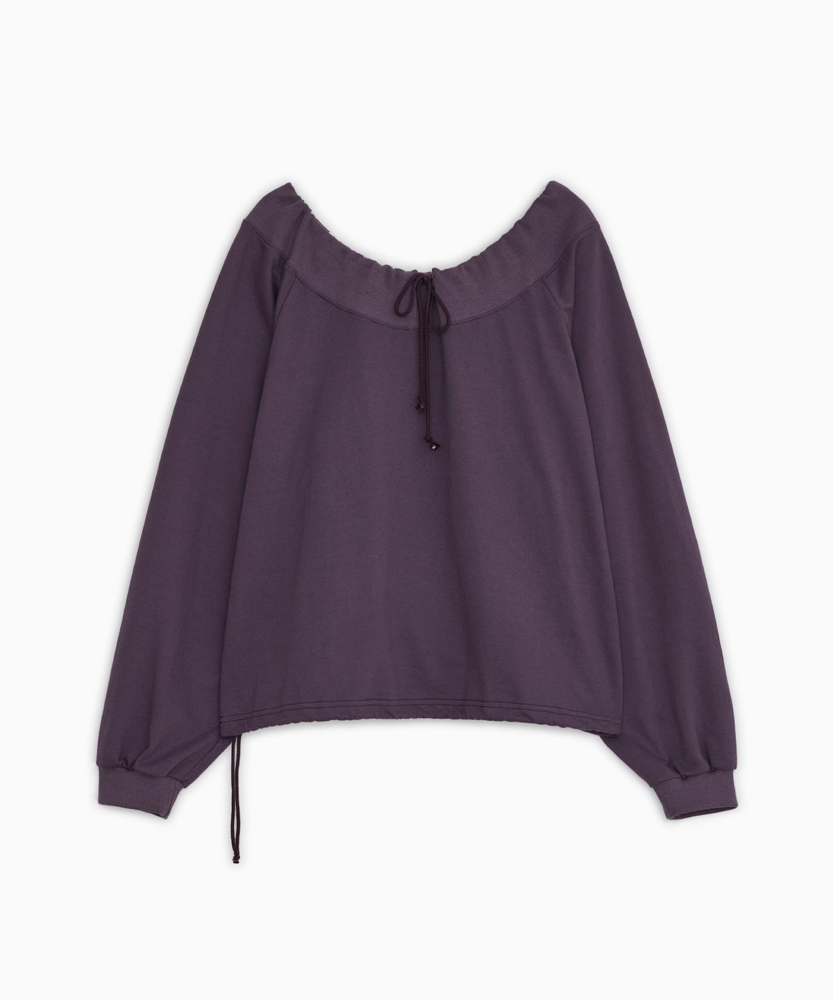 오헤시오(OHESHIO) STRING OFF SHOULDER SWEATSHIRT, PURPLE