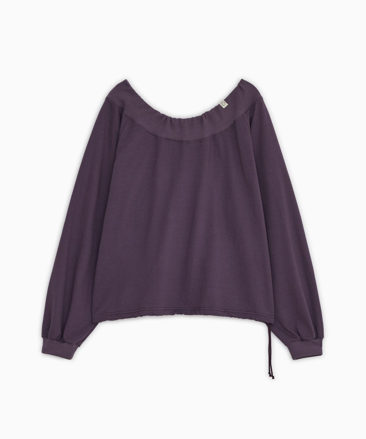 오헤시오(OHESHIO) STRING OFF SHOULDER SWEATSHIRT, PURPLE