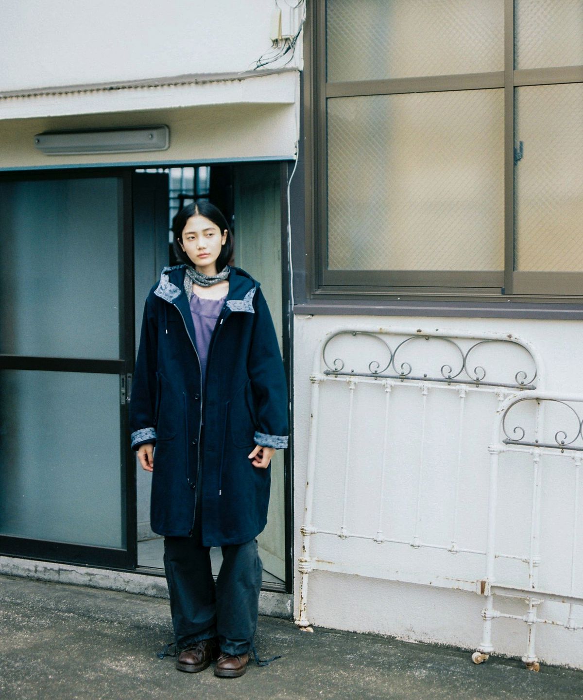 오헤시오(OHESHIO) STRING OFF SHOULDER SWEATSHIRT, PURPLE
