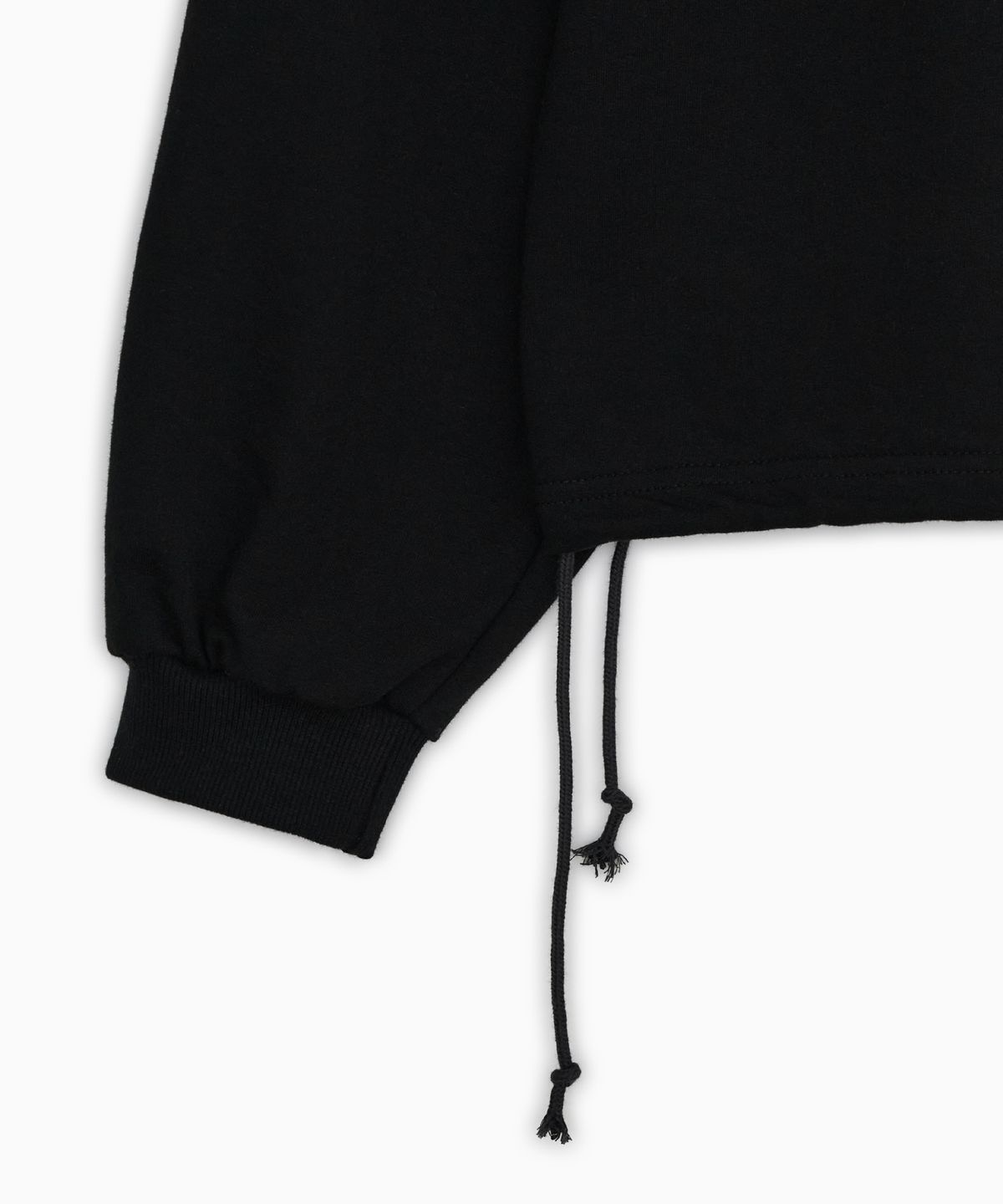 오헤시오(OHESHIO) STRING OFF SHOULDER SWEATSHIRT, BLACK