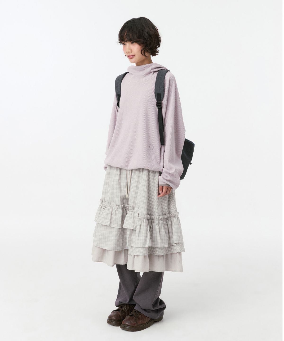 오헤시오(OHESHIO) WAFFLE HOODED SWEATSHIRT, PINK