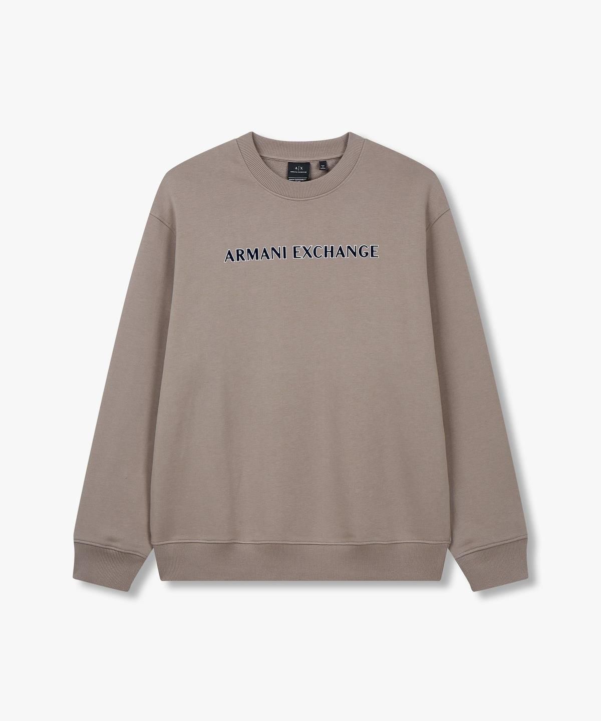 아르마니 익스체인지(ARMANI EXCHANGE) 남성 로고 그래픽 크루넥 맨투맨 _초코_A414331010