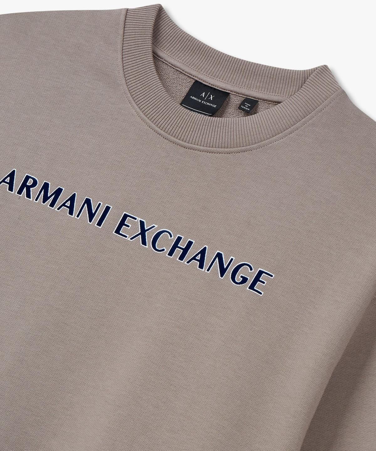 아르마니 익스체인지(ARMANI EXCHANGE) 남성 로고 그래픽 크루넥 맨투맨 _초코_A414331010
