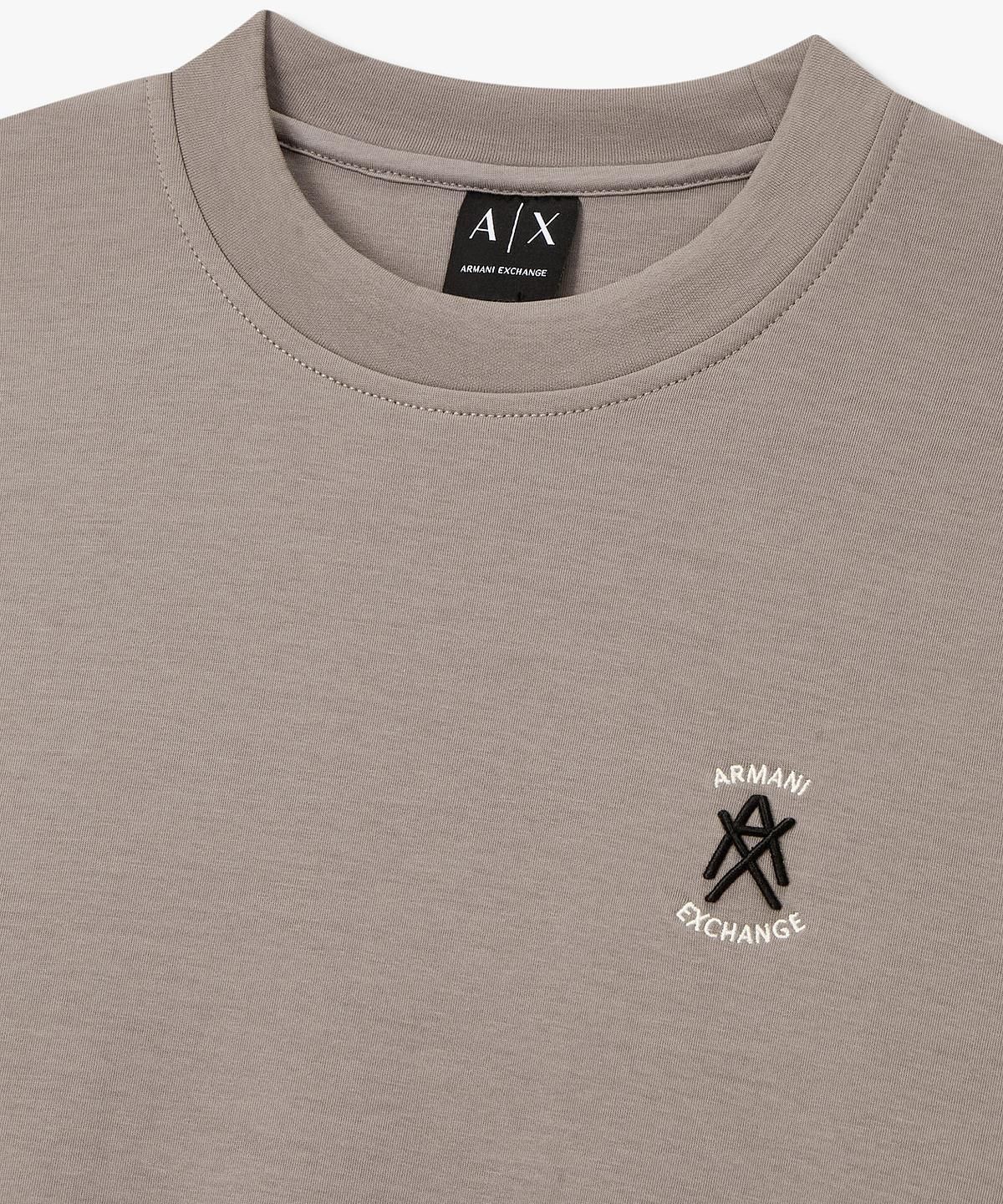 아르마니 익스체인지(ARMANI EXCHANGE) 남성 스트레치 자수 로고 맨투맨 _초코_A416131004
