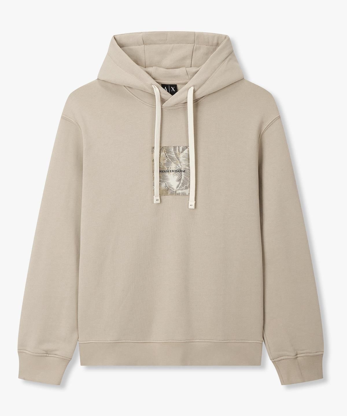 아르마니 익스체인지(ARMANI EXCHANGE) 남성 로고 패치 스웨트셔츠 후디 _베이지_A416131011