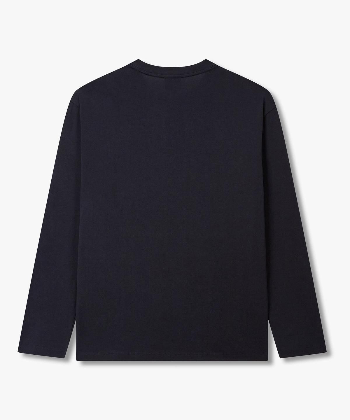 아르마니 익스체인지(ARMANI EXCHANGE) 남성 로고 프린트 롱 슬리브 티셔츠 _다크 네이비_A416130030
