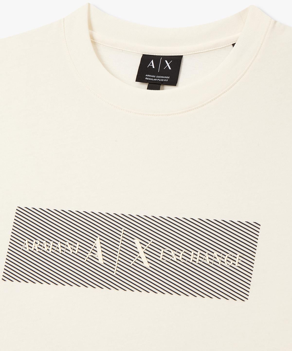 아르마니 익스체인지(ARMANI EXCHANGE) 남성 로고 프린트 롱 슬리브 티셔츠 _크림_A416130029