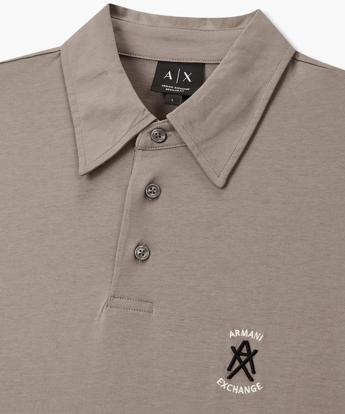 아르마니 익스체인지(ARMANI EXCHANGE) 남성 사이드 슬릿 로고 폴로 셔츠 _토프_A416131014