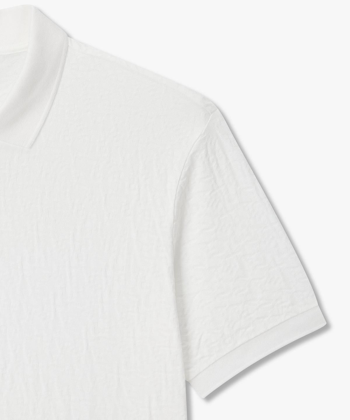 아르마니 익스체인지(ARMANI EXCHANGE) 남성 자카드 로고 숏 슬리브 폴로 셔츠 _오프 화이트_A416131020