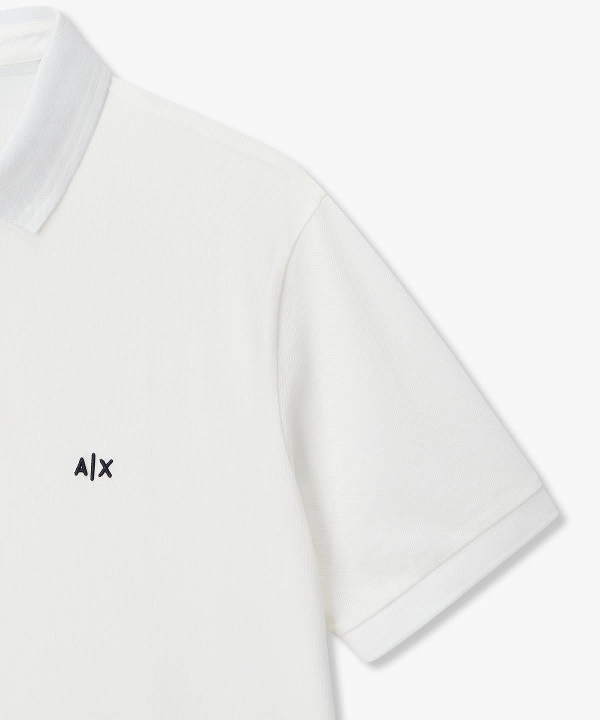 아르마니 익스체인지(ARMANI EXCHANGE) 남성 스트라이프 넥 피케 폴로 셔츠 _오프 화이트_A416131018