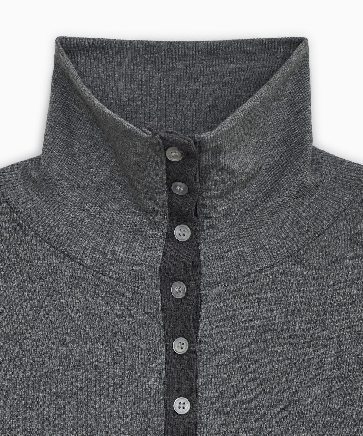 오헤시오(OHESHIO) BUTTON SLIM LONG SLEEVE, CHARCOAL