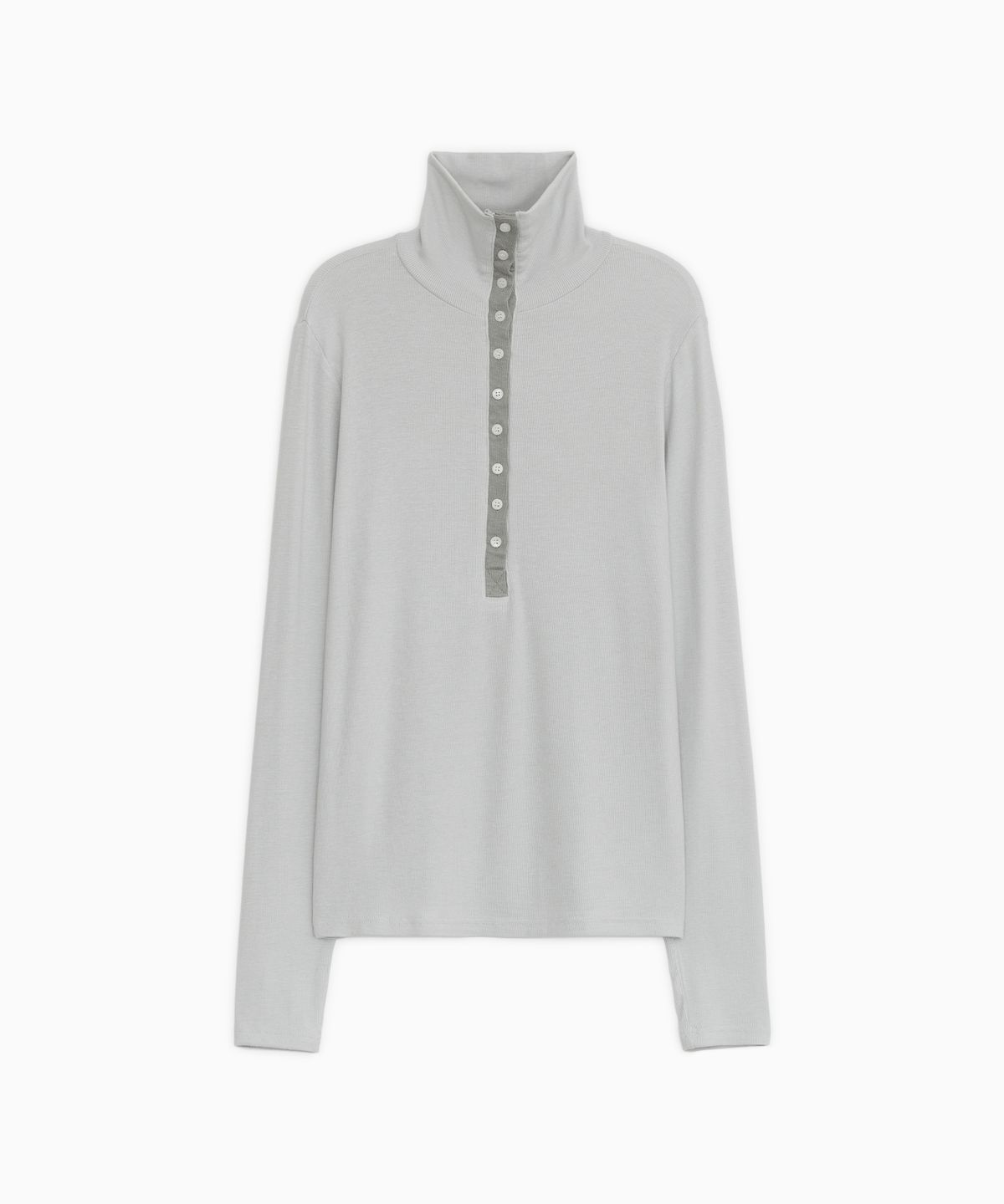 오헤시오(OHESHIO) BUTTON SLIM LONG SLEEVE, LIGHT GRAY