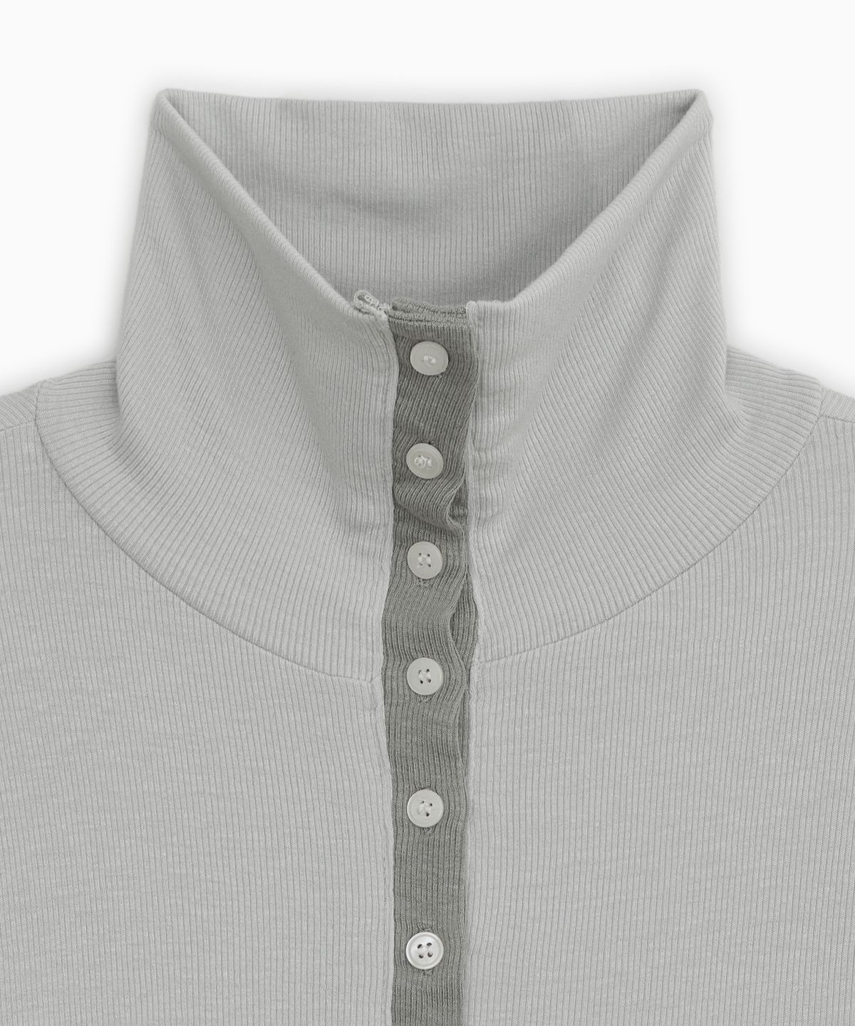 오헤시오(OHESHIO) BUTTON SLIM LONG SLEEVE, LIGHT GRAY