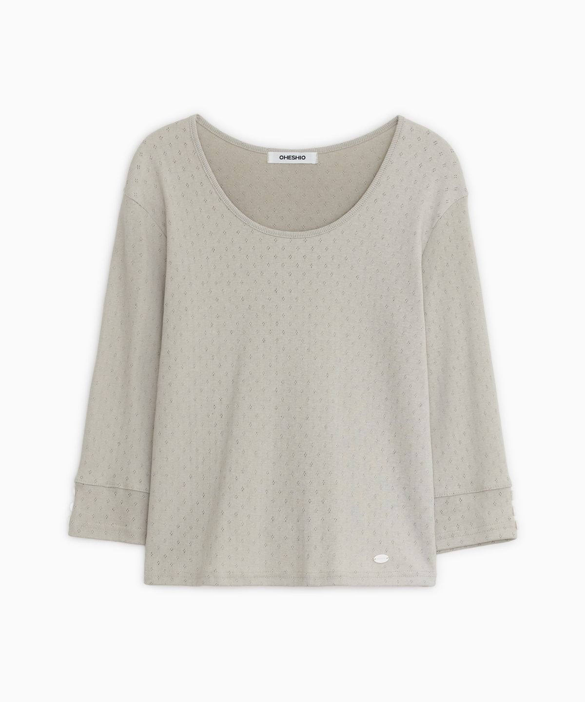 오헤시오(OHESHIO) PUNCHING SLIM T-SHIRT, CREAM