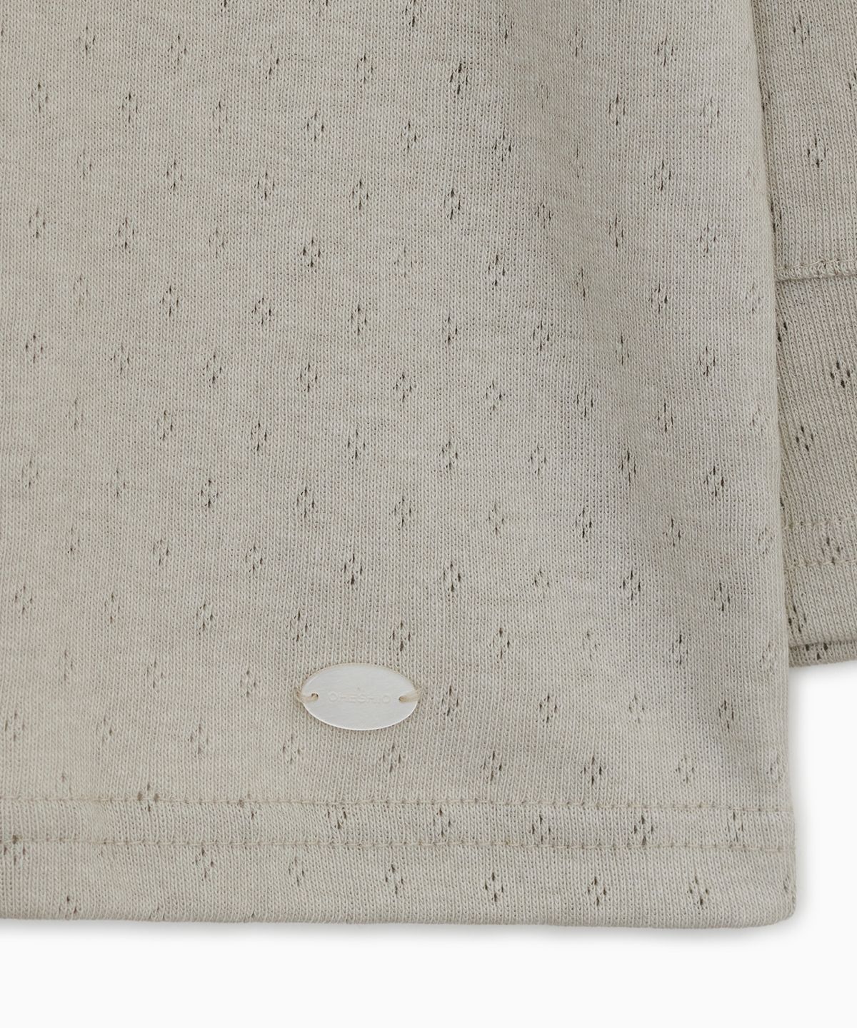 오헤시오(OHESHIO) PUNCHING SLIM T-SHIRT, CREAM