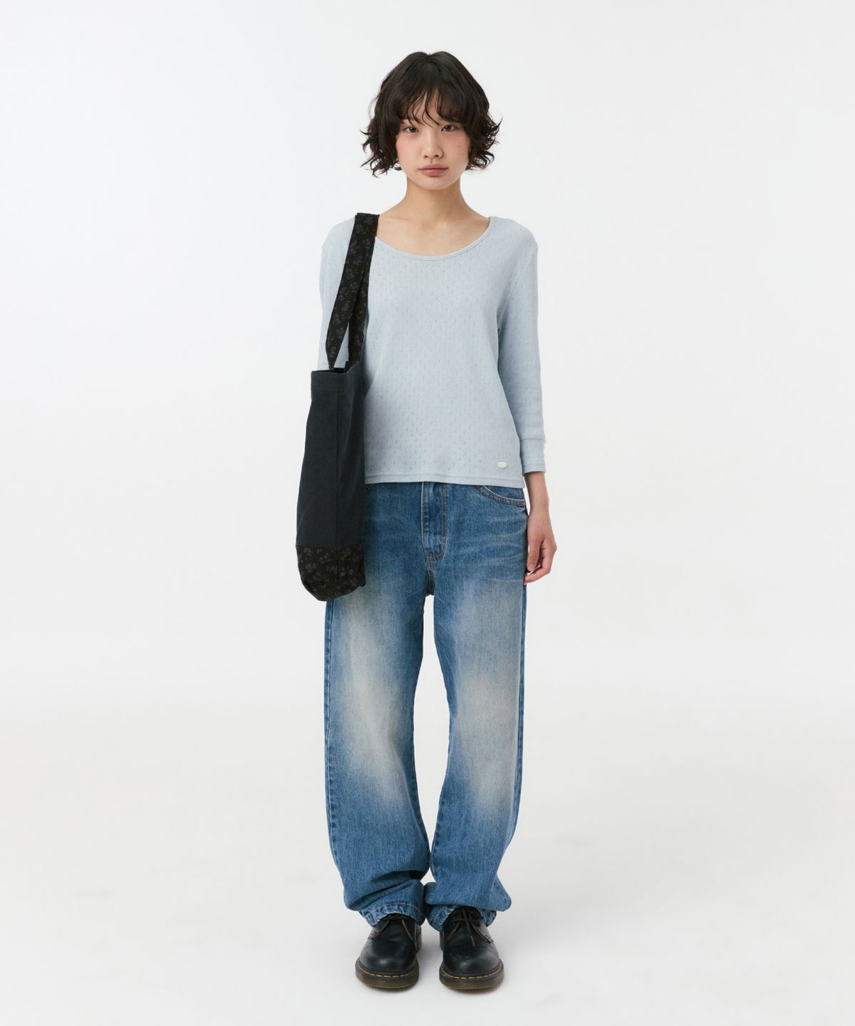 오헤시오(OHESHIO) PUNCHING SLIM T-SHIRT, BLUE