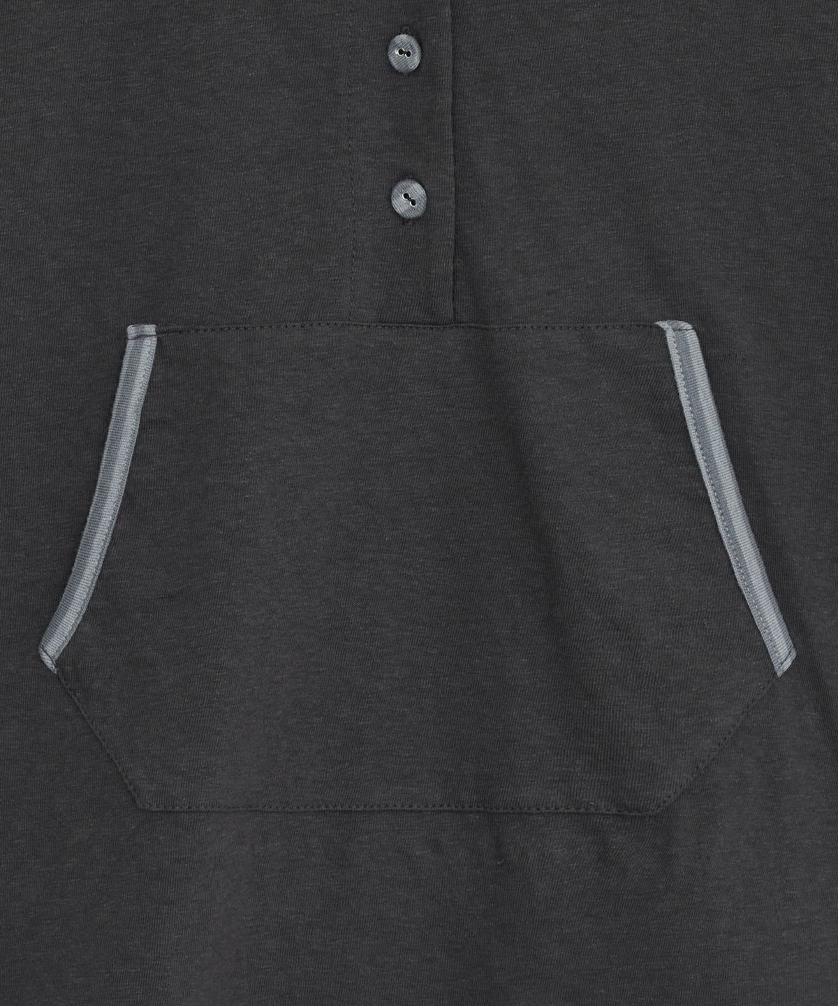 오헤시오(OHESHIO) FLORAL BUTTON HOODED LONG SLEEVE, CHARCOAL