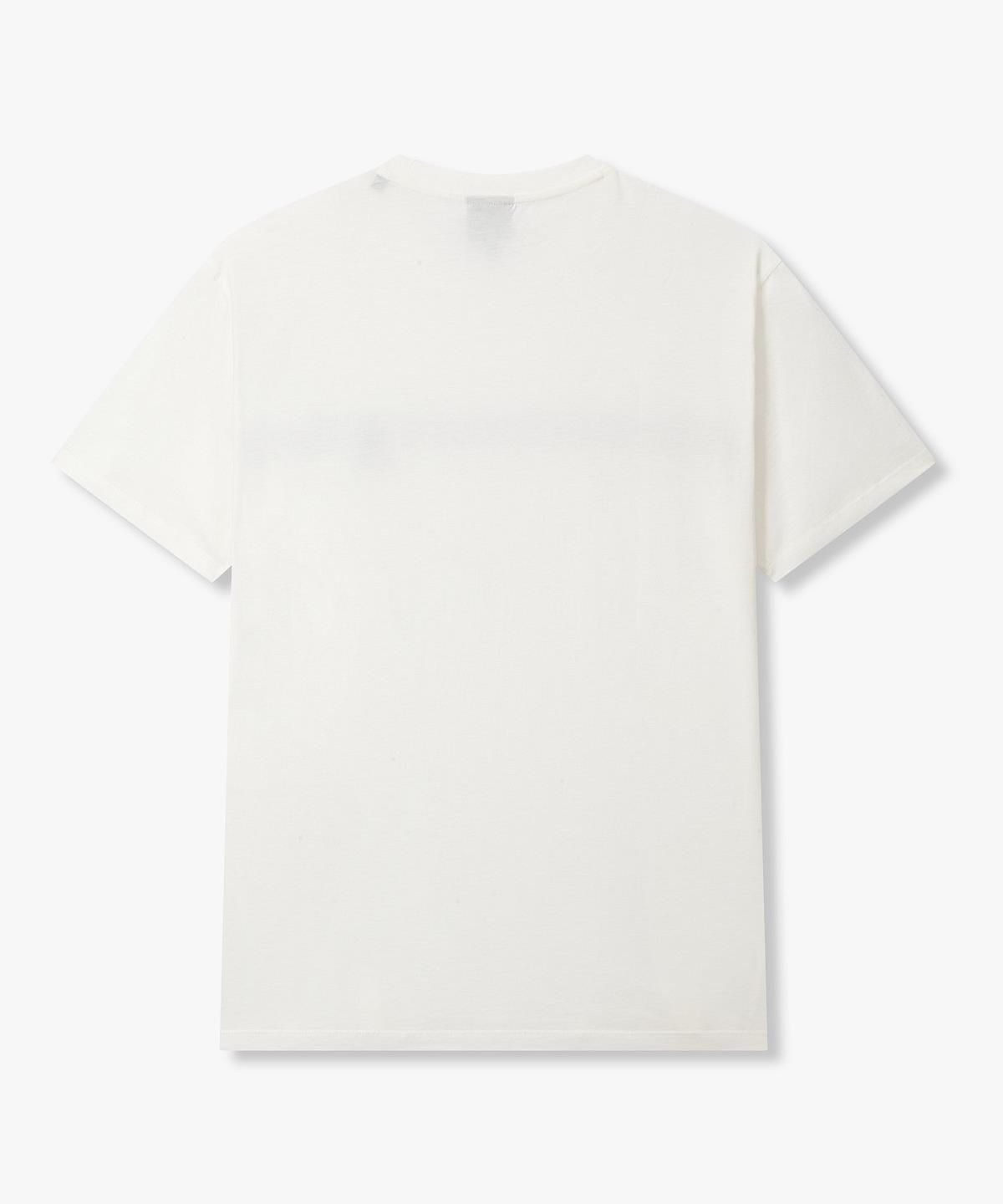 아르마니 익스체인지(ARMANI EXCHANGE) 남성 프론트 스트라이프 티셔츠 _오프 화이트_A416130004