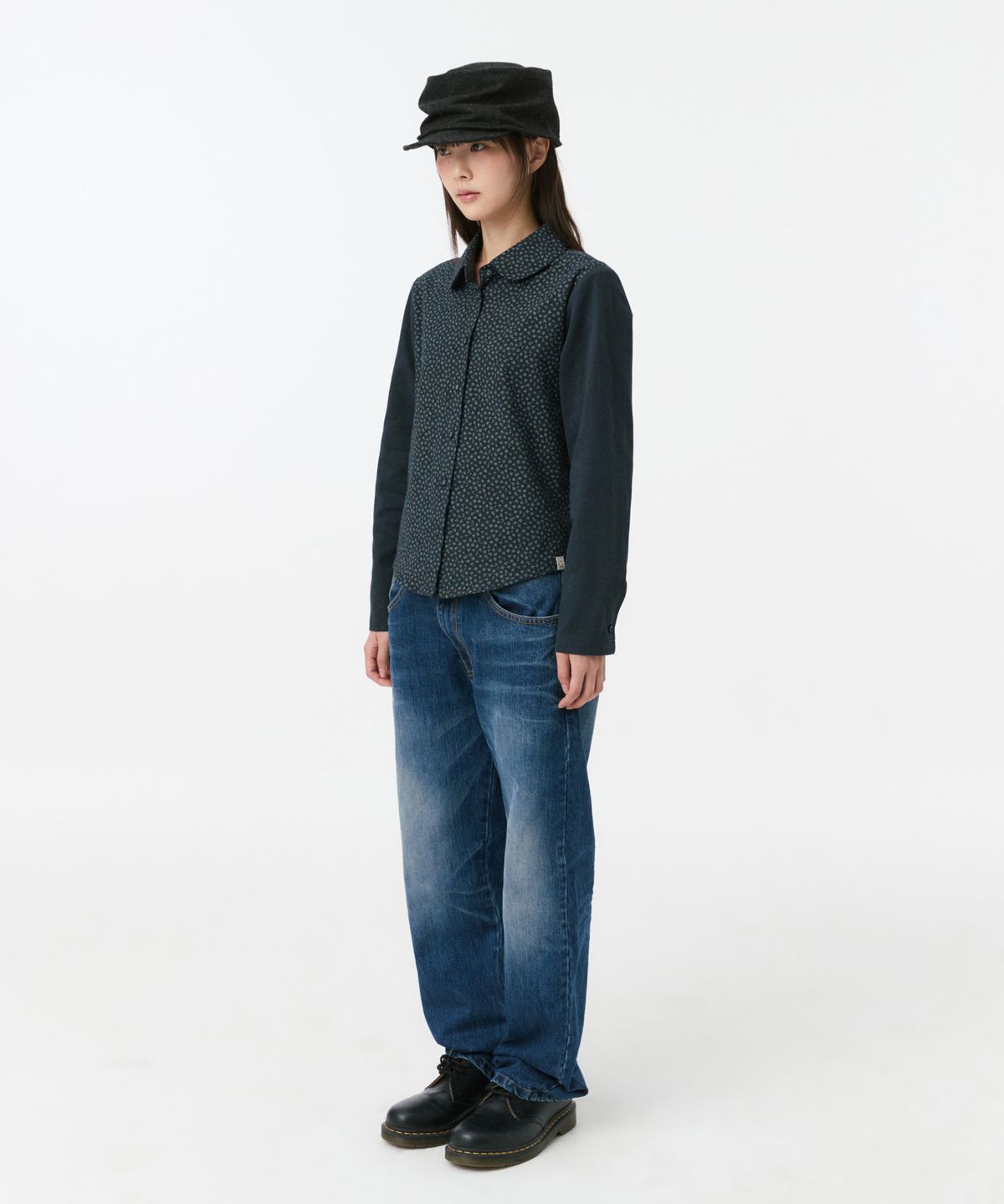 오헤시오(OHESHIO) PATTERN MIX COLLAR SHIRT, FLORAL
