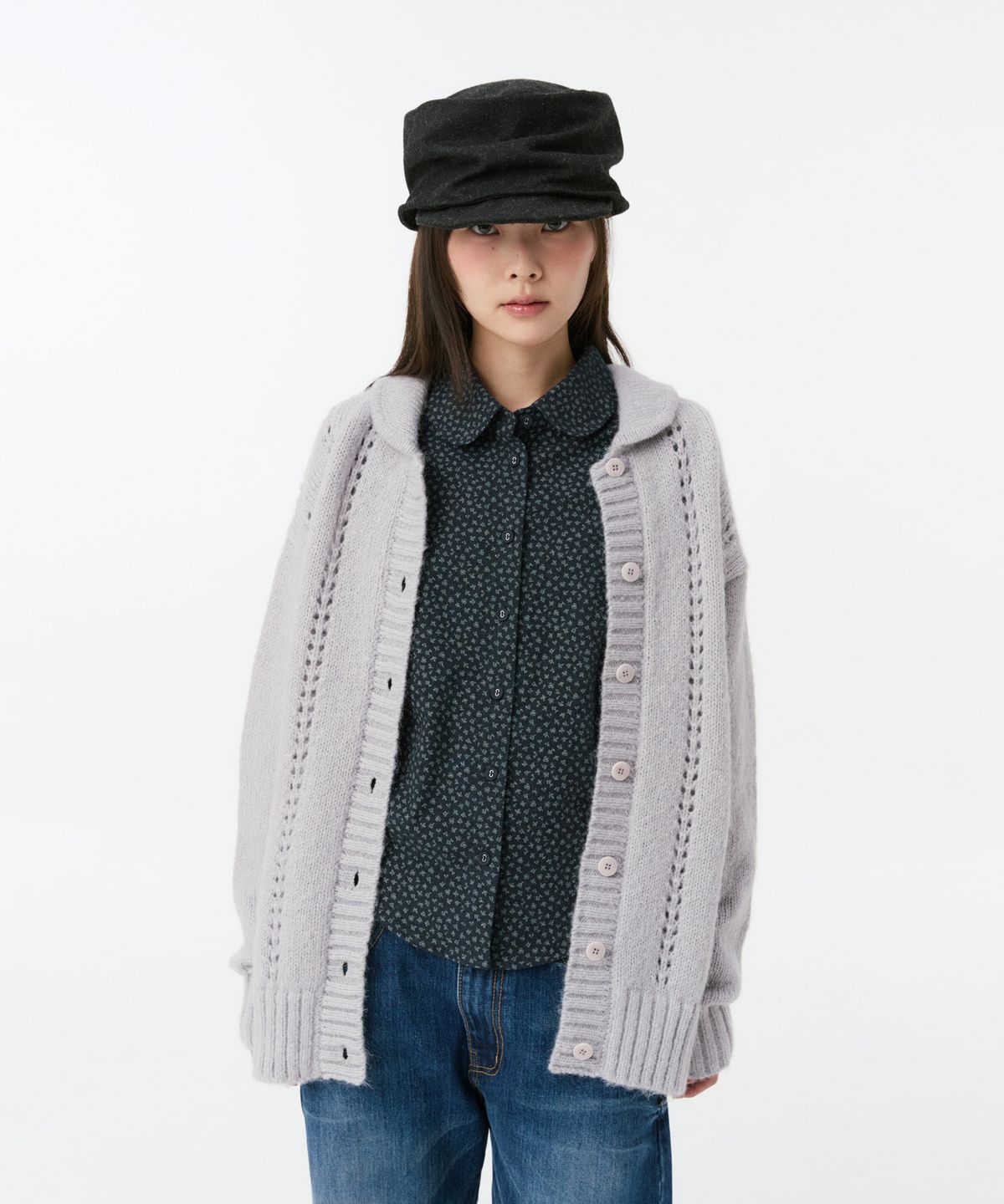 오헤시오(OHESHIO) PATTERN MIX COLLAR SHIRT, FLORAL