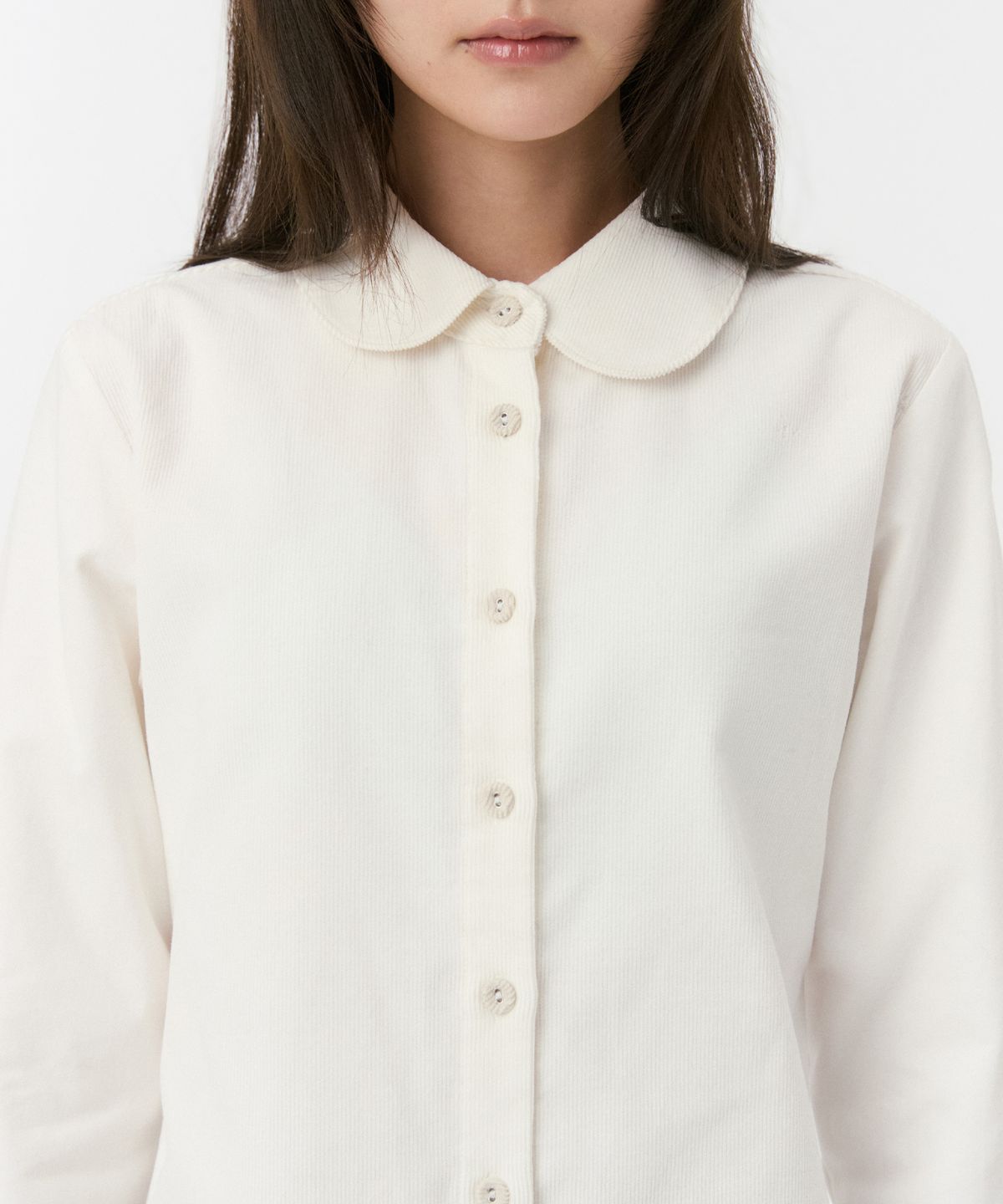 오헤시오(OHESHIO) PATTERN MIX COLLAR SHIRT, CORDUROY