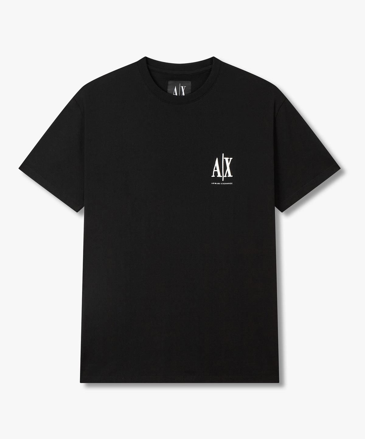아르마니 익스체인지(ARMANI EXCHANGE) 남성 엠보 로고 자수 티셔츠 _블랙_A416130903