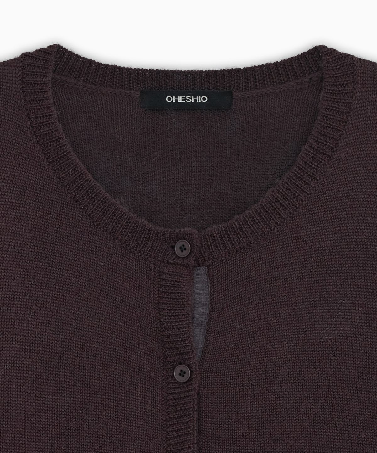 오헤시오(OHESHIO) COLOR BLOCK POCKET KNIT CARDIGAN, PURPLE