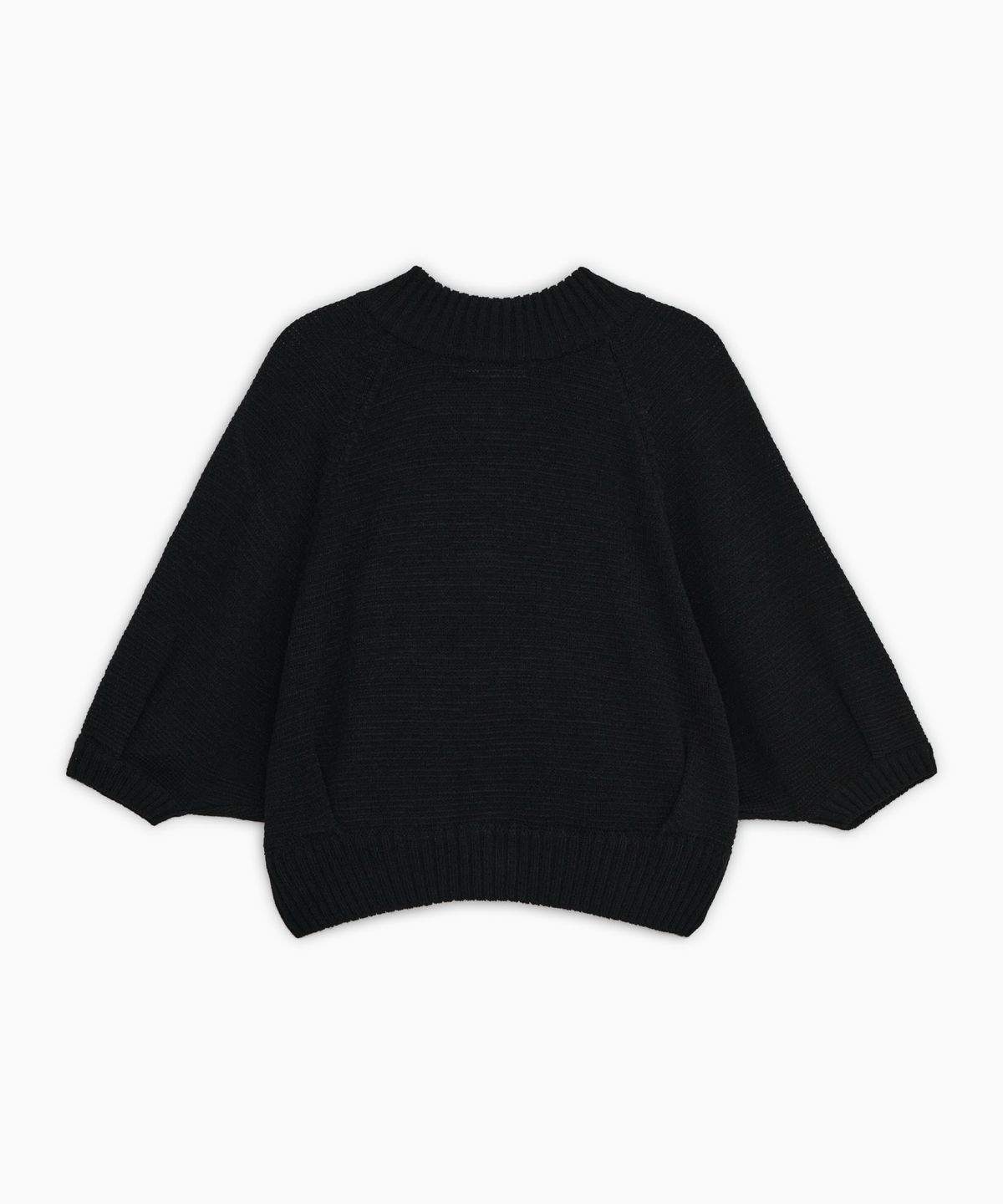 오헤시오(OHESHIO) 3/4 RAGLAN KNIT CARDIGAN, BLACK