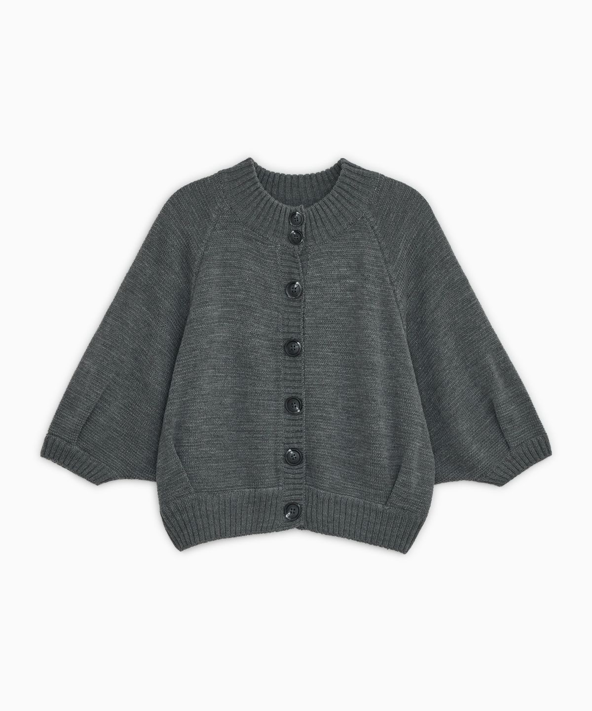 오헤시오(OHESHIO) 3/4 RAGLAN KNIT CARDIGAN, GRAY