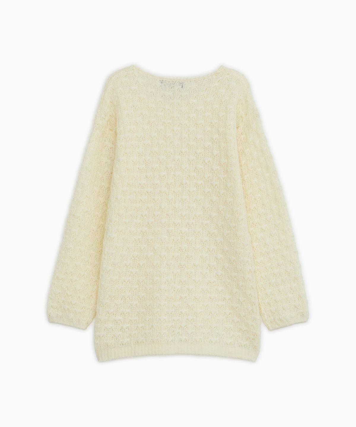 오헤시오(OHESHIO) NUBBY TEXTURED HALF KNIT, CREAM