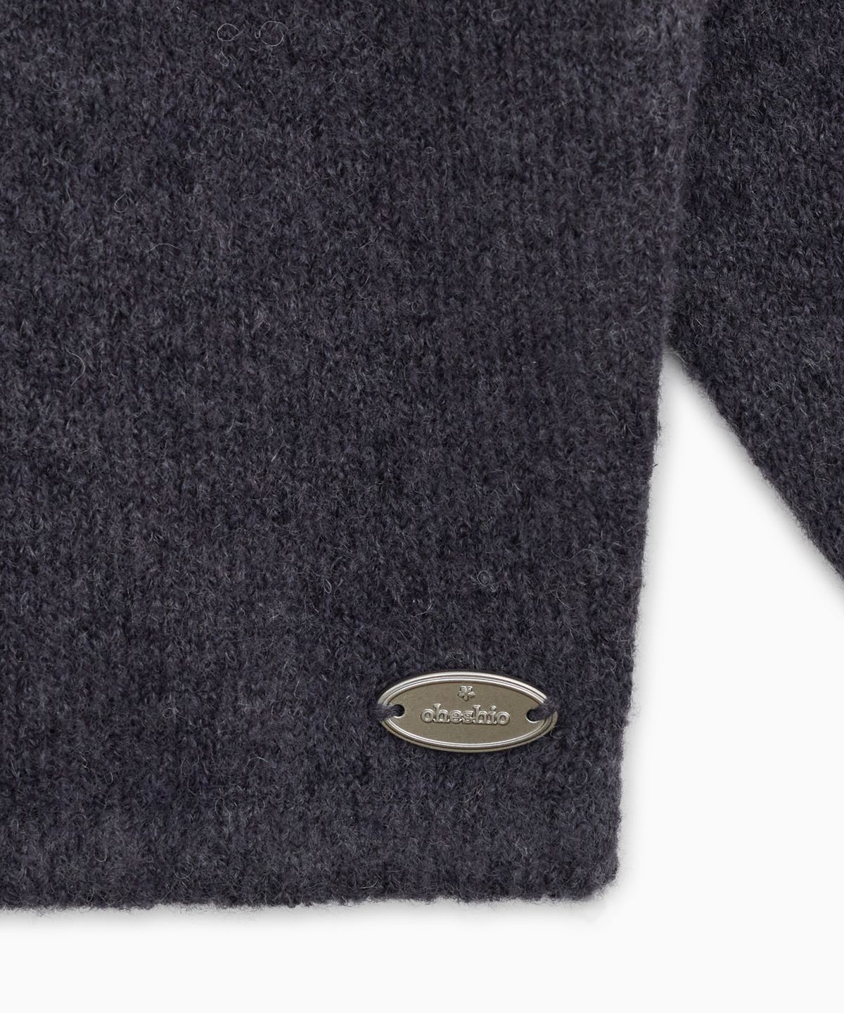 오헤시오(OHESHIO) SOFT ALPACA LAYERED U-NECK KNIT, PURPLE