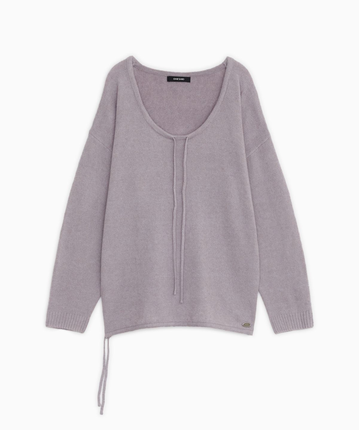 오헤시오(OHESHIO) SOFT ALPACA LAYERED U-NECK KNIT, LAVENDER
