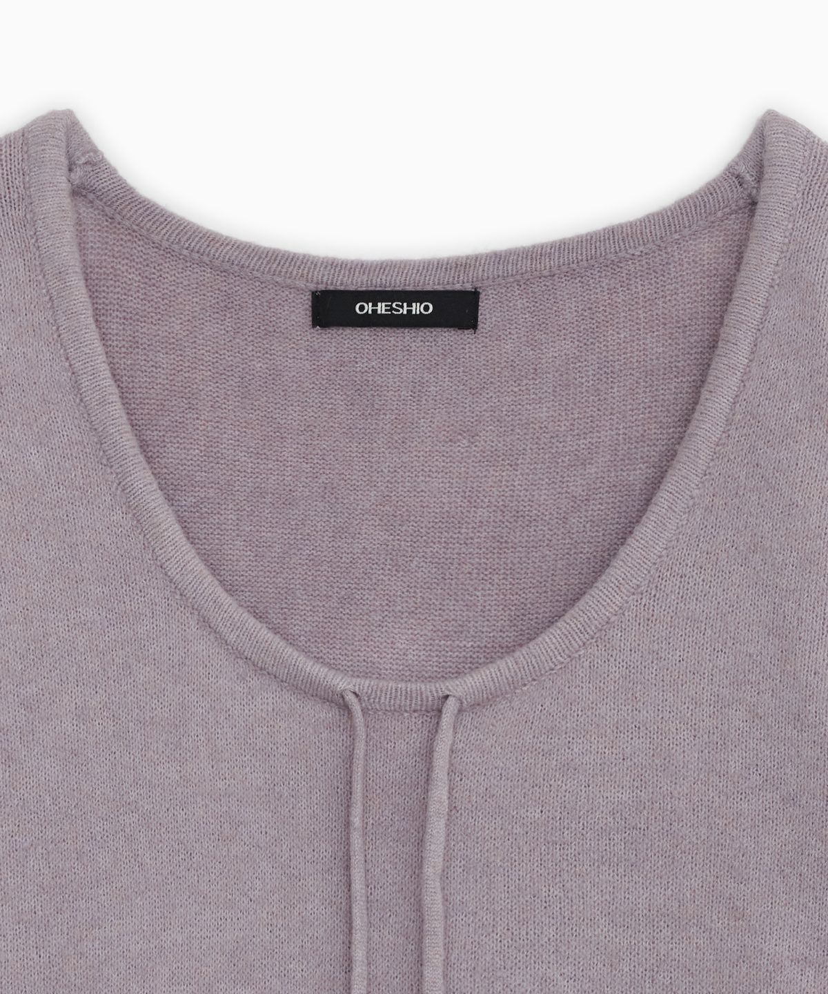 오헤시오(OHESHIO) SOFT ALPACA LAYERED U-NECK KNIT, LAVENDER