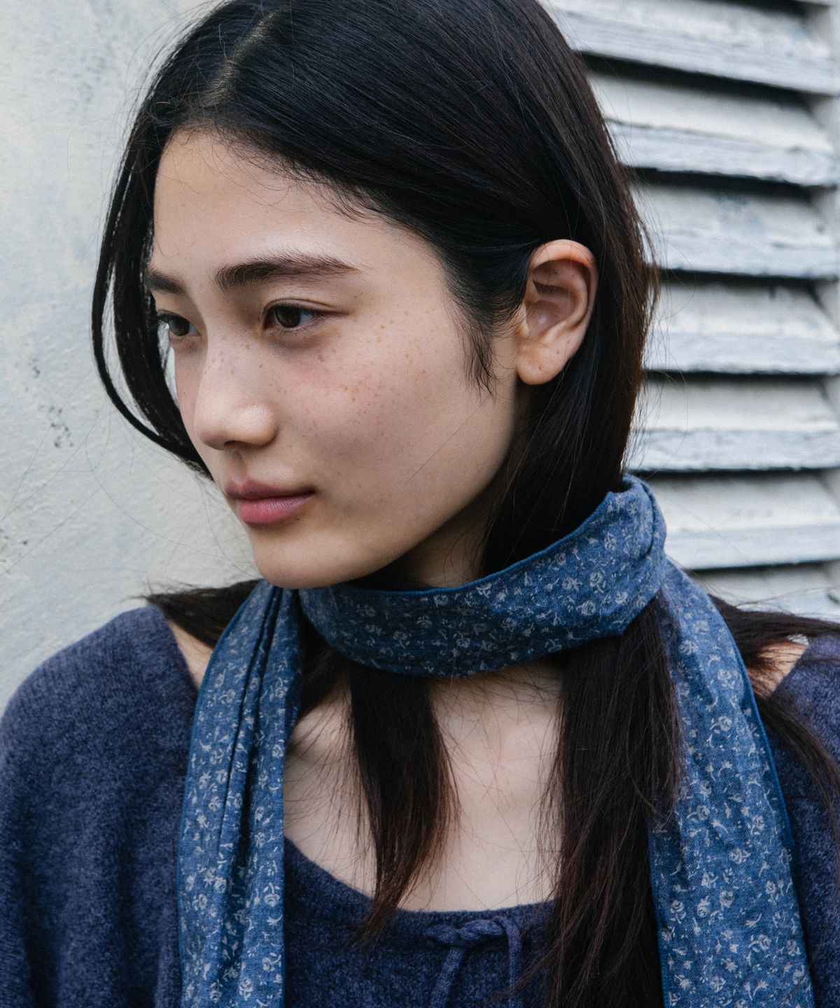 오헤시오(OHESHIO) SOFT ALPACA LAYERED U-NECK KNIT, LAVENDER