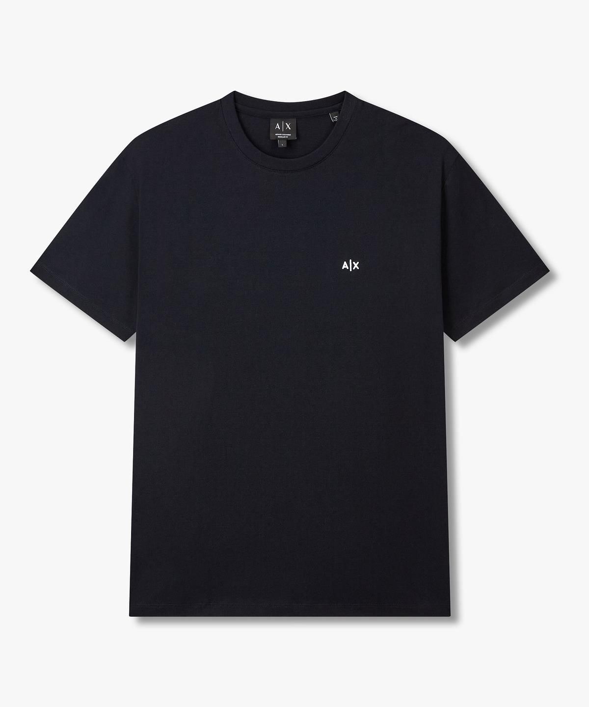 아르마니 익스체인지(ARMANI EXCHANGE) 남성 미니 로고 자수 티셔츠 _다크 네이비_A416130905
