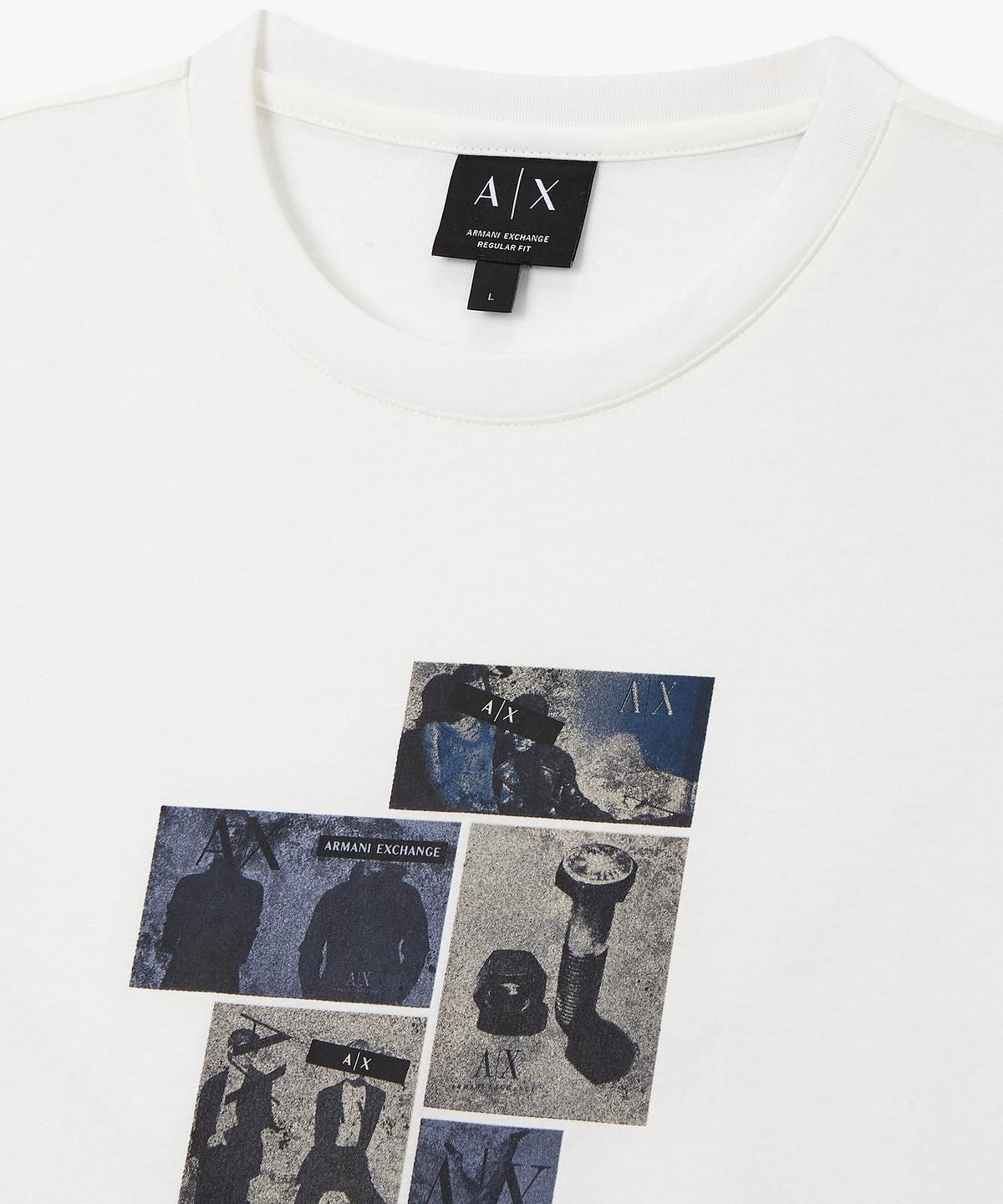 아르마니 익스체인지(ARMANI EXCHANGE) 남성 픽처 그래픽 크루넥 티셔츠 _오프 화이트_A416130023