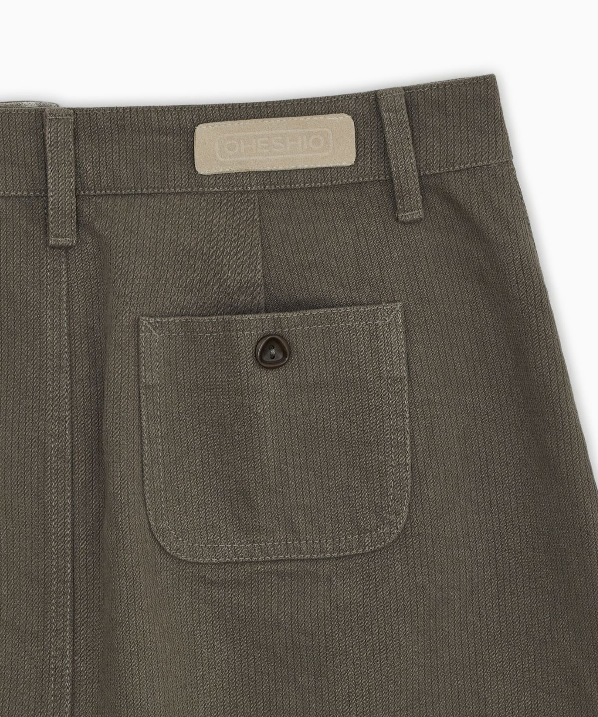 오헤시오(OHESHIO) FLORAL LINE PLEATED MIDI SKIRT, KHAKI