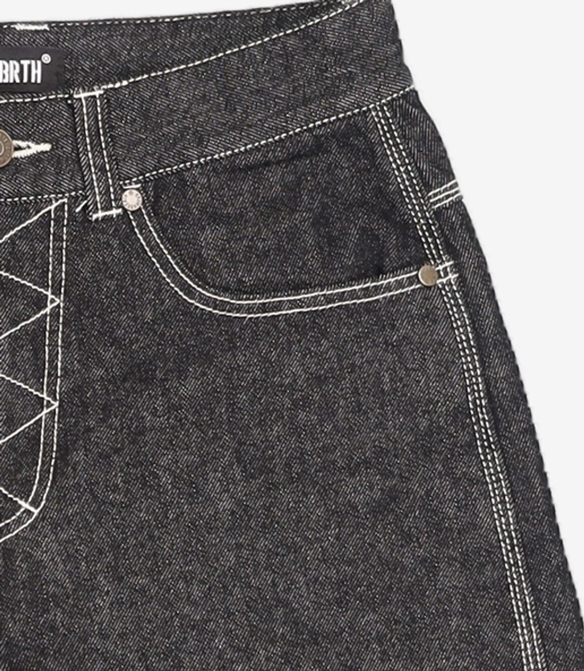 브라운브레스(BROWNBREATH) DENIM BERMUDA PANTS - BLACK S