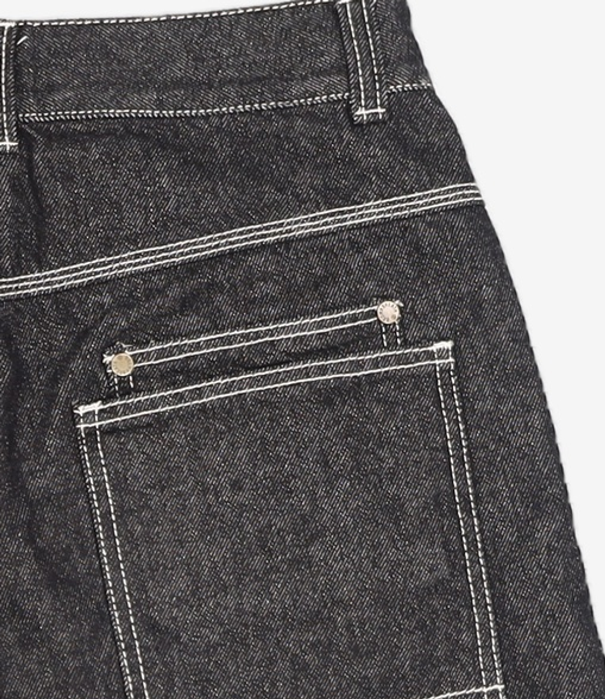 브라운브레스(BROWNBREATH) DENIM BERMUDA PANTS - BLACK S