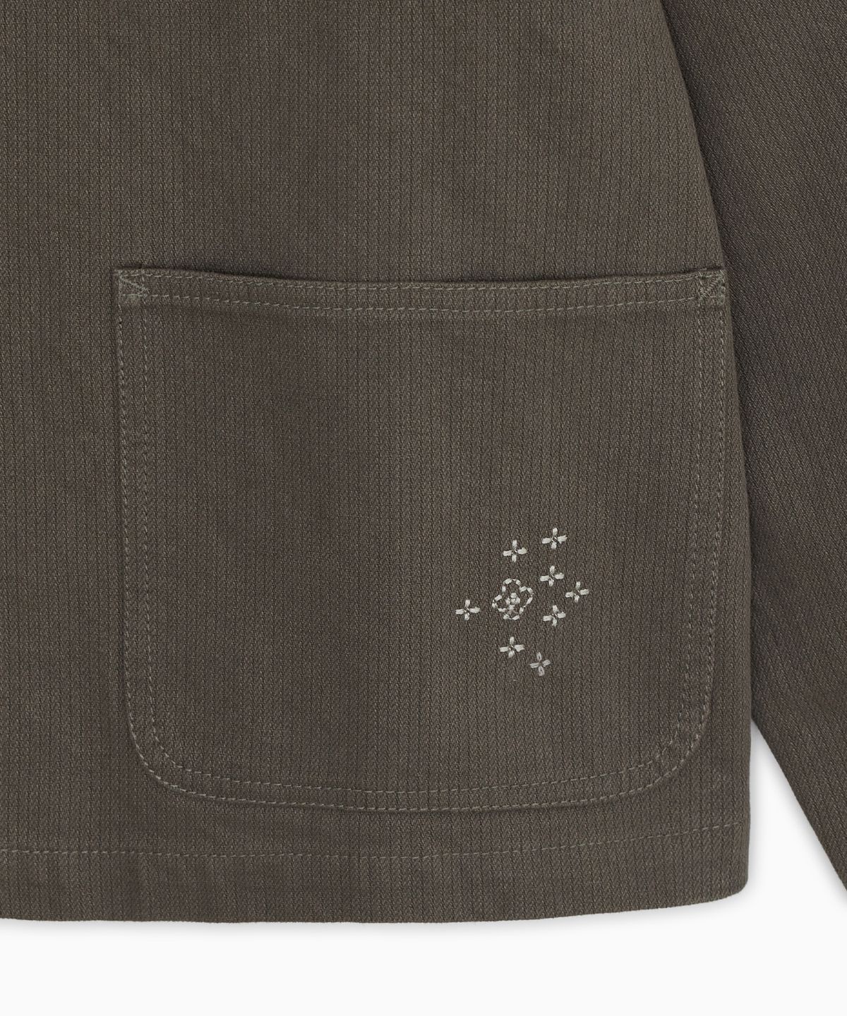오헤시오(OHESHIO) ROUND COLLAR COTTON JACKET, BROWN KHAKI
