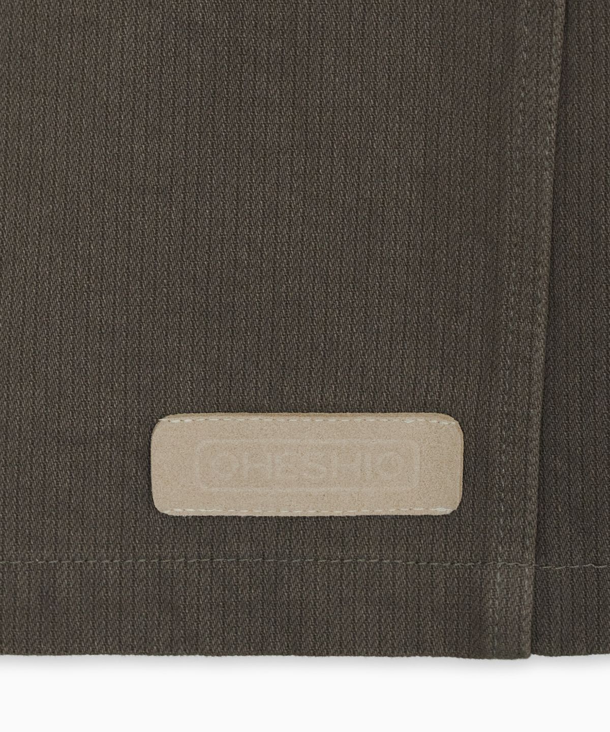 오헤시오(OHESHIO) ROUND COLLAR COTTON JACKET, BROWN KHAKI