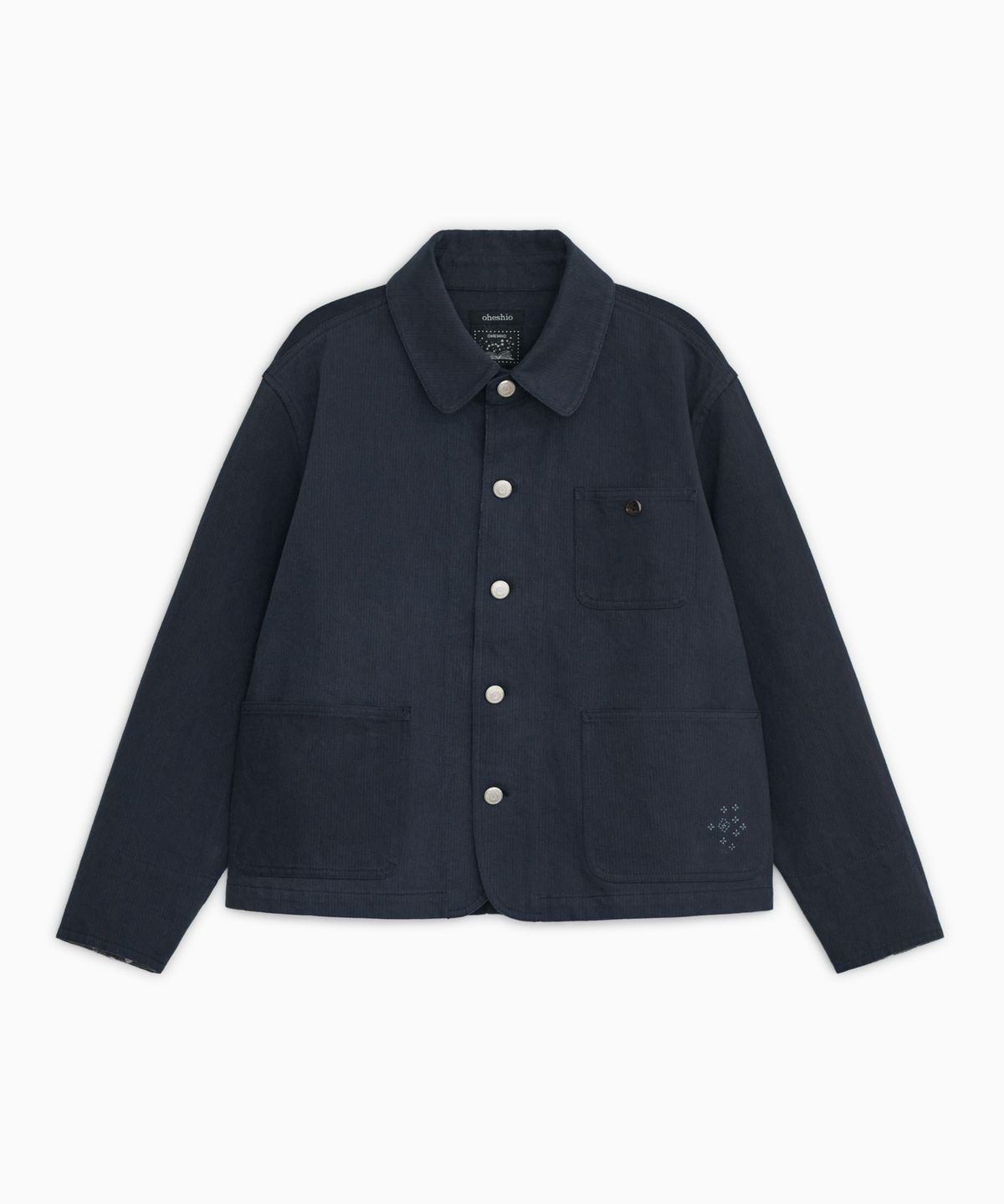 오헤시오(OHESHIO) ROUND COLLAR COTTON JACKET, NAVY